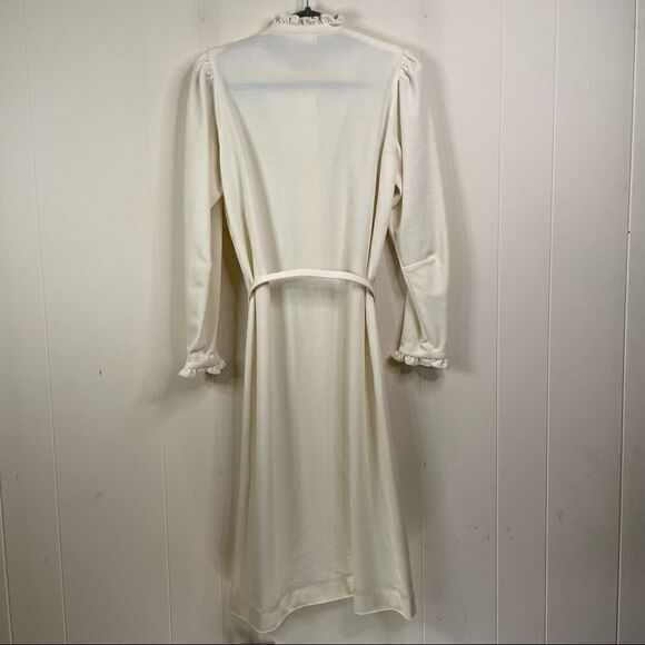 Vintage Serbin Carroll Reed Ski Shops Ivory Cream Belted Ruffle Dress - Picture 3 of 7